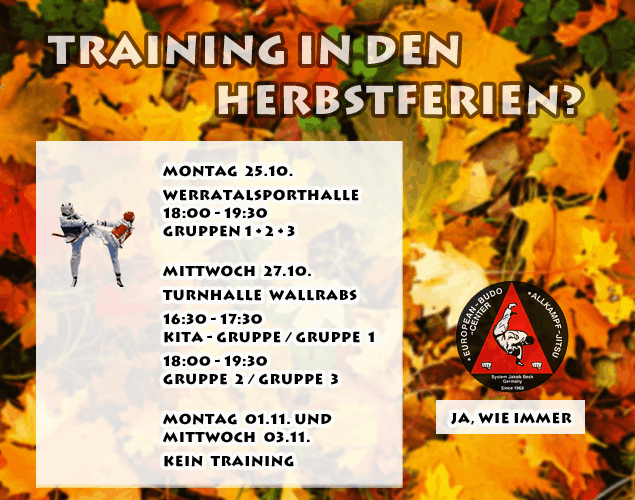 Training in den Herbstferien